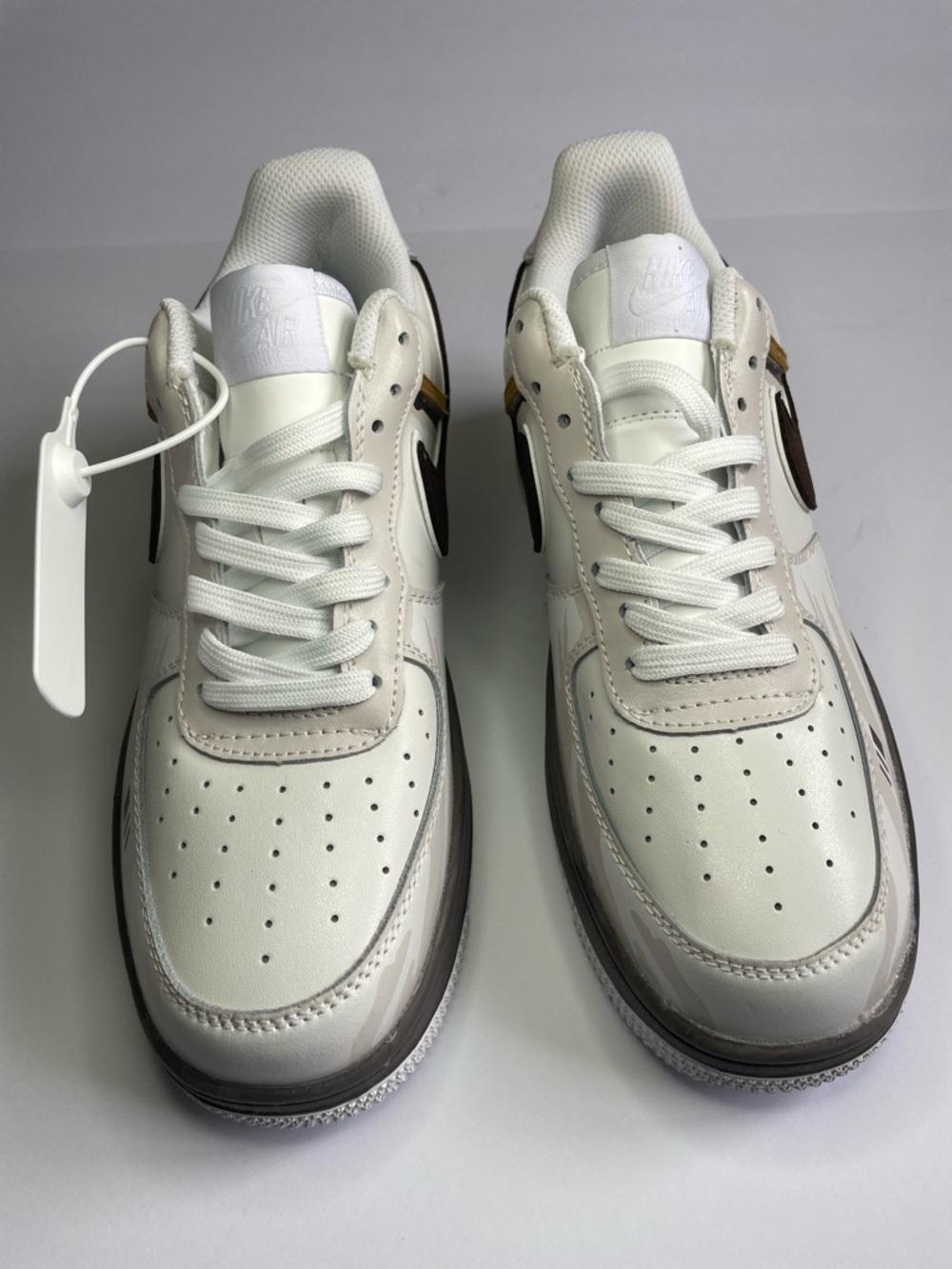 Nike Men’s Sneakers — White with Brown Accents